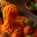 Spaghetti with Tomato Sauce & Turkey Meatballs